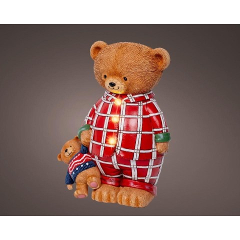 ORSO CON PUPAZZO LED H.24CM.